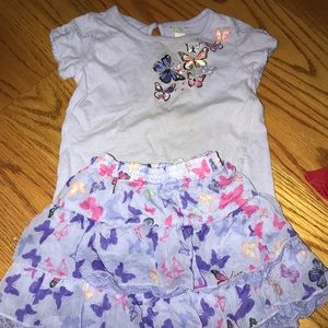 3T Kids R Us butterfly skirt and shirt outfit